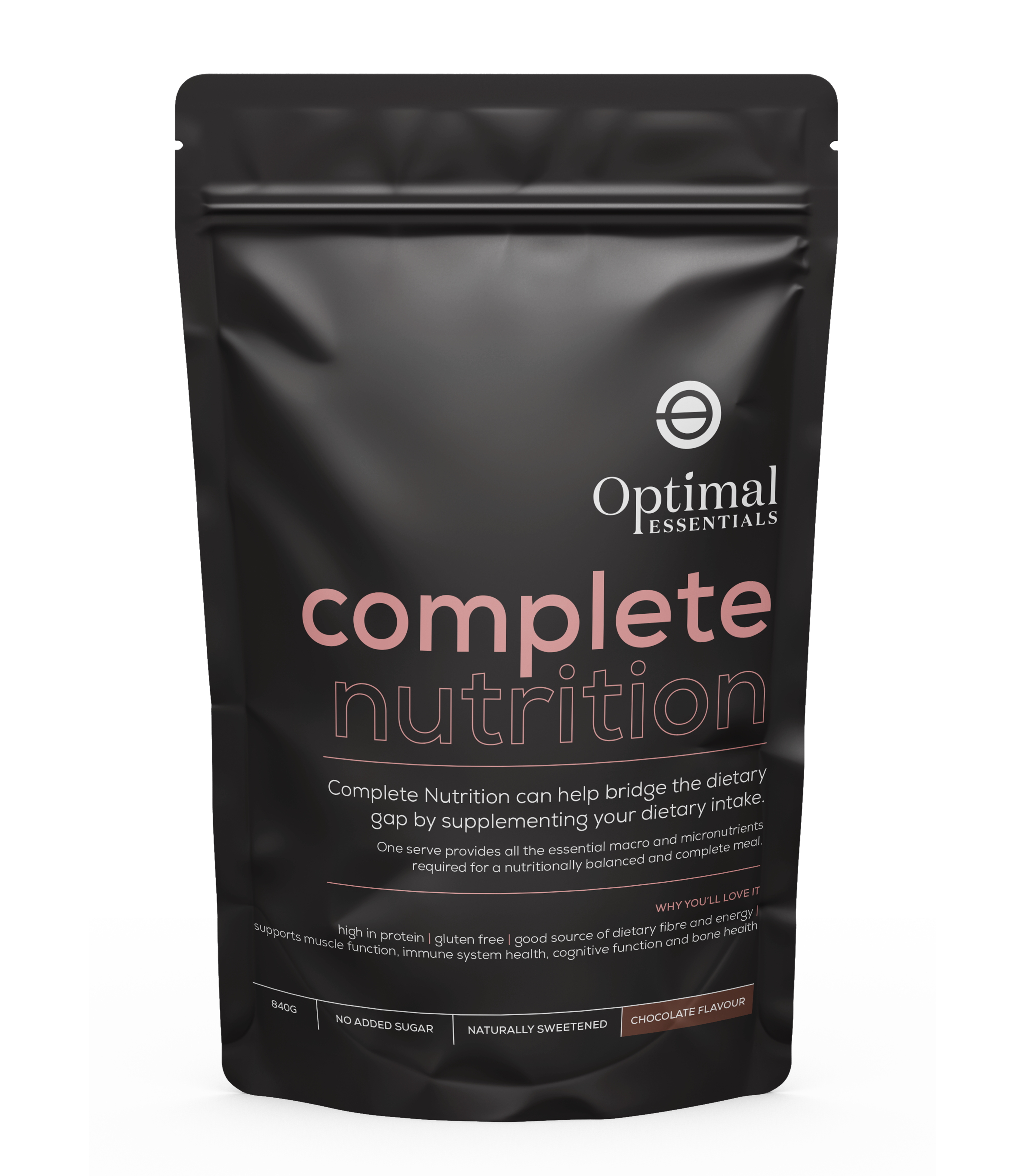 Optimal Essentials Chocolate Flavoured Complete Nutrition Powder for your Nutrition Intake at Eat Well Health