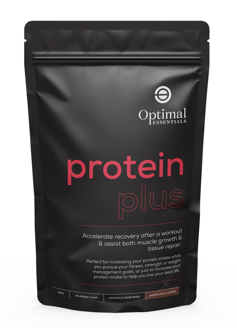 Optimal Essentials Chocolate Flavoured Protein Plus Powder for Protein Intake at Eat Well Health