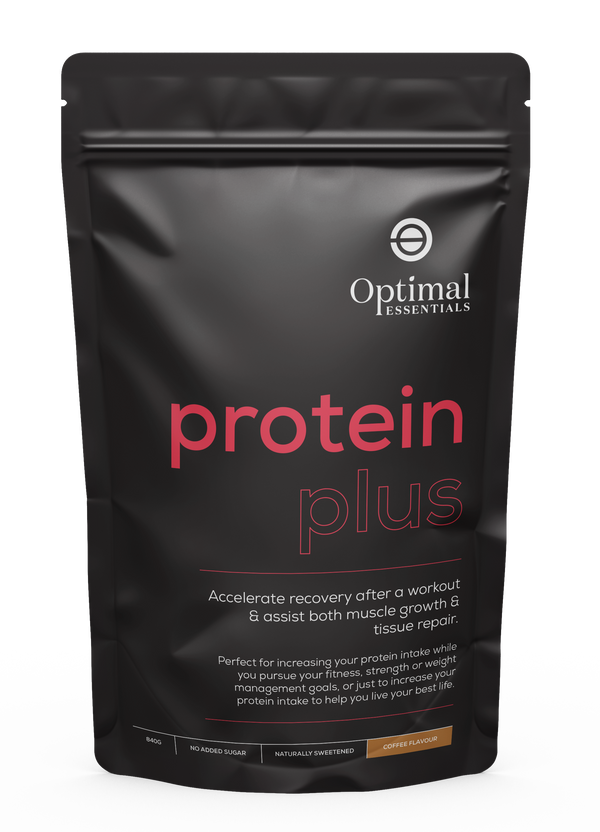 Optimal Essentials Coffee Flavoured Protein Plus Powder for Protein Intake at Eat Well Health