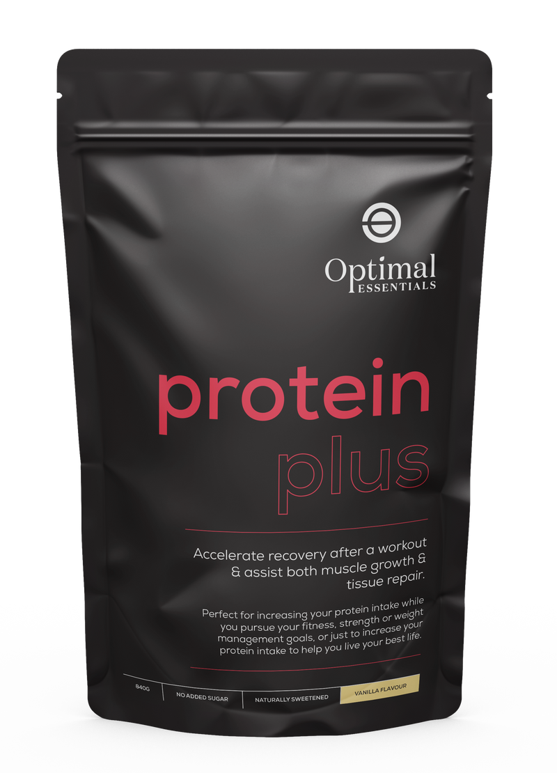 Optimal Essentials Vanilla Flavoured Protein Plus Powder for Protein Intake at Eat Well Health