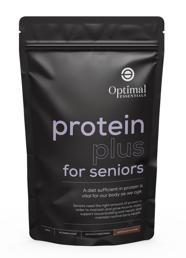 Optimal Essentials Chocolate Flavoured Protein Plus Powder for Seniors for Protein Intake at Eat Well Health