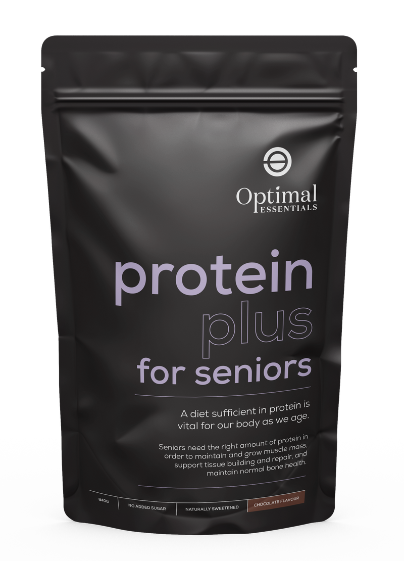 Optimal Essentials Chocolate Flavoured Protein Plus Powder for Seniors for Protein Intake at Eat Well Health