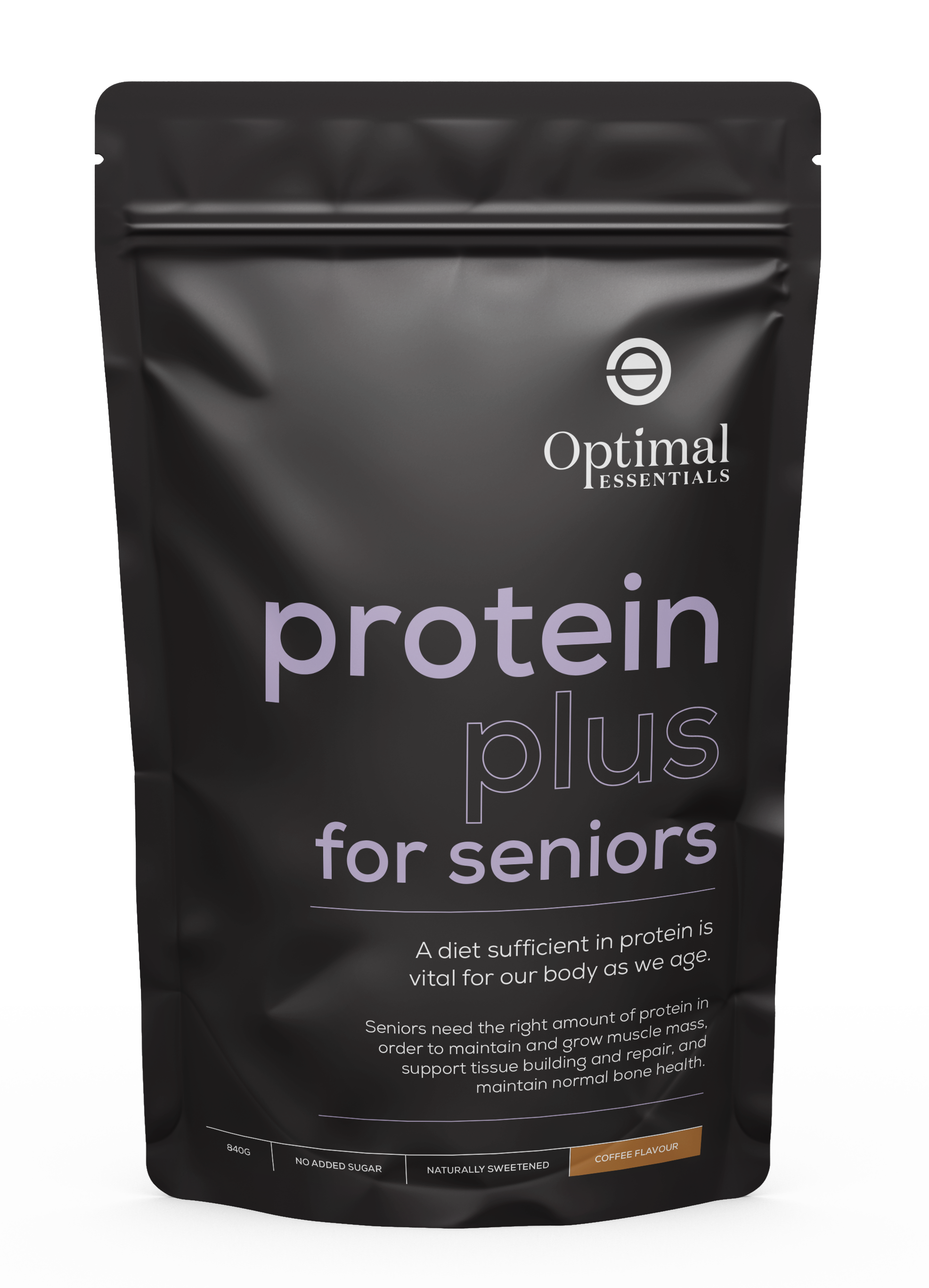 Optimal Essentials Coffee Protein Plus Powder for Seniors for Protein Intake at Eat Well Health