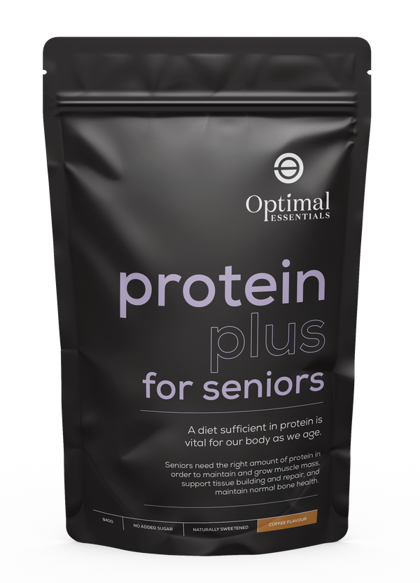 Optimal Essentials Coffee Protein Plus Powder for Seniors for Protein Intake at Eat Well Health