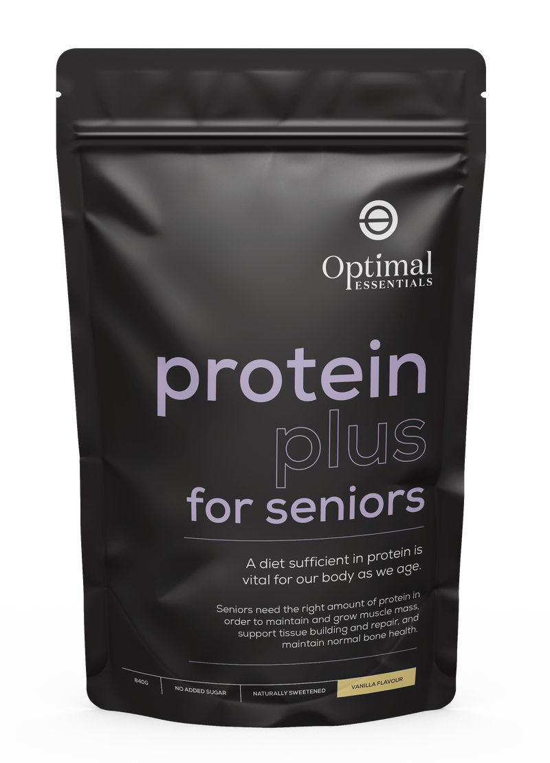 Optimal Essentials Vanilla Flavoured Protein Plus Powder for Seniors for Protein Intake at Eat Well Health