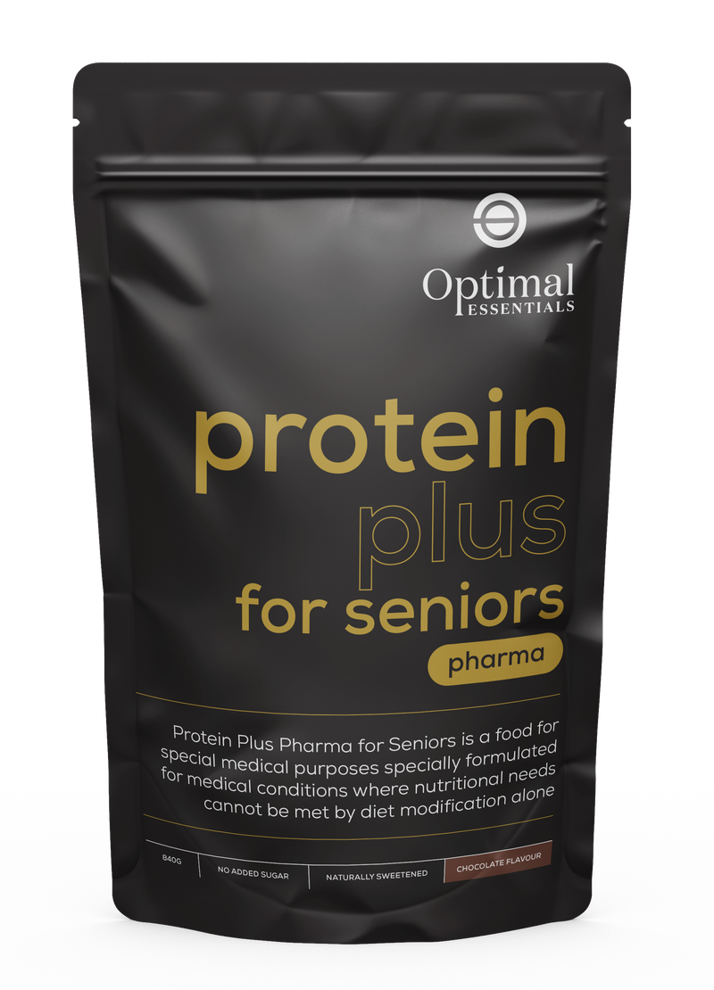Optimal Essentials Chocolate Flavoured Protein Plus Powder for Seniors for your Protein Intake at Eat Well Health