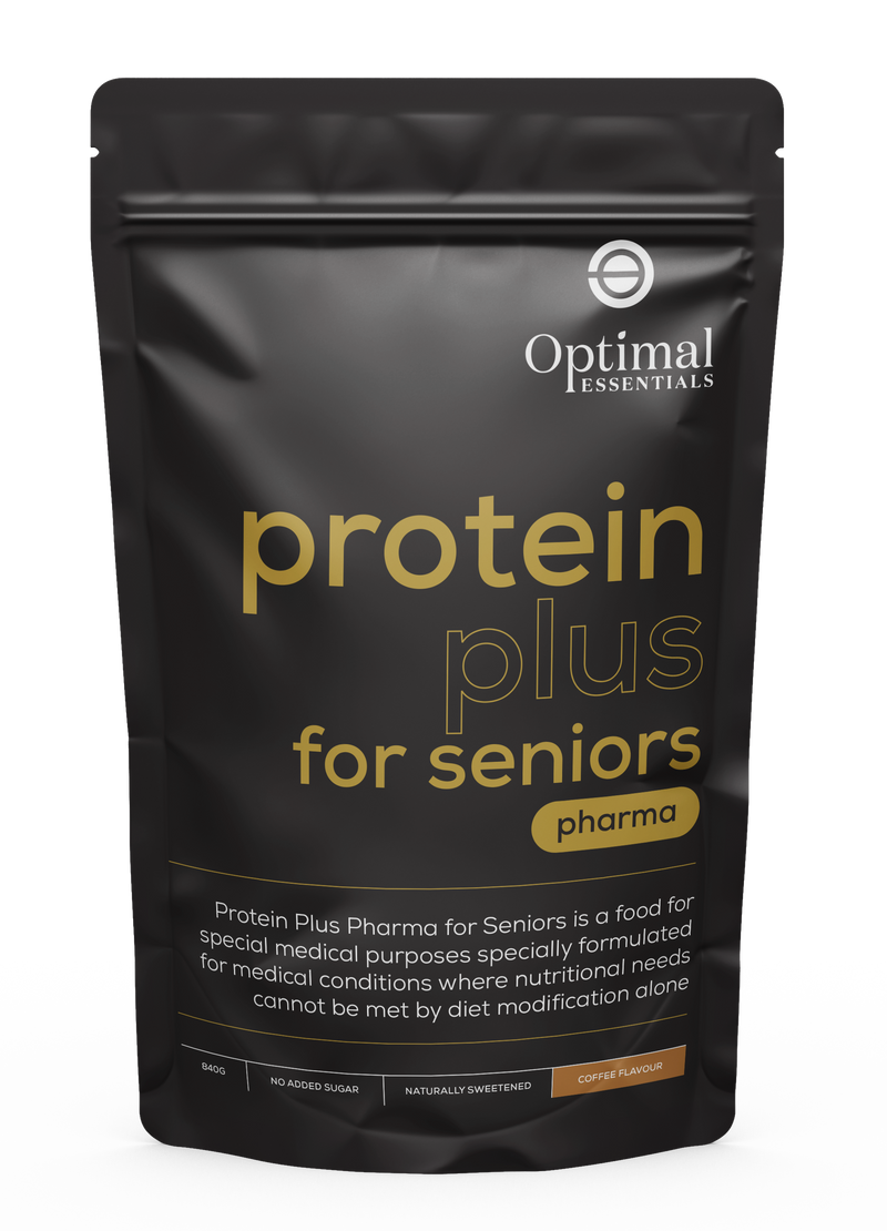 Optimal Essentials Coffee Flavoured Protein Plus Powder for Seniors for your Protein Intake at Eat Well Health