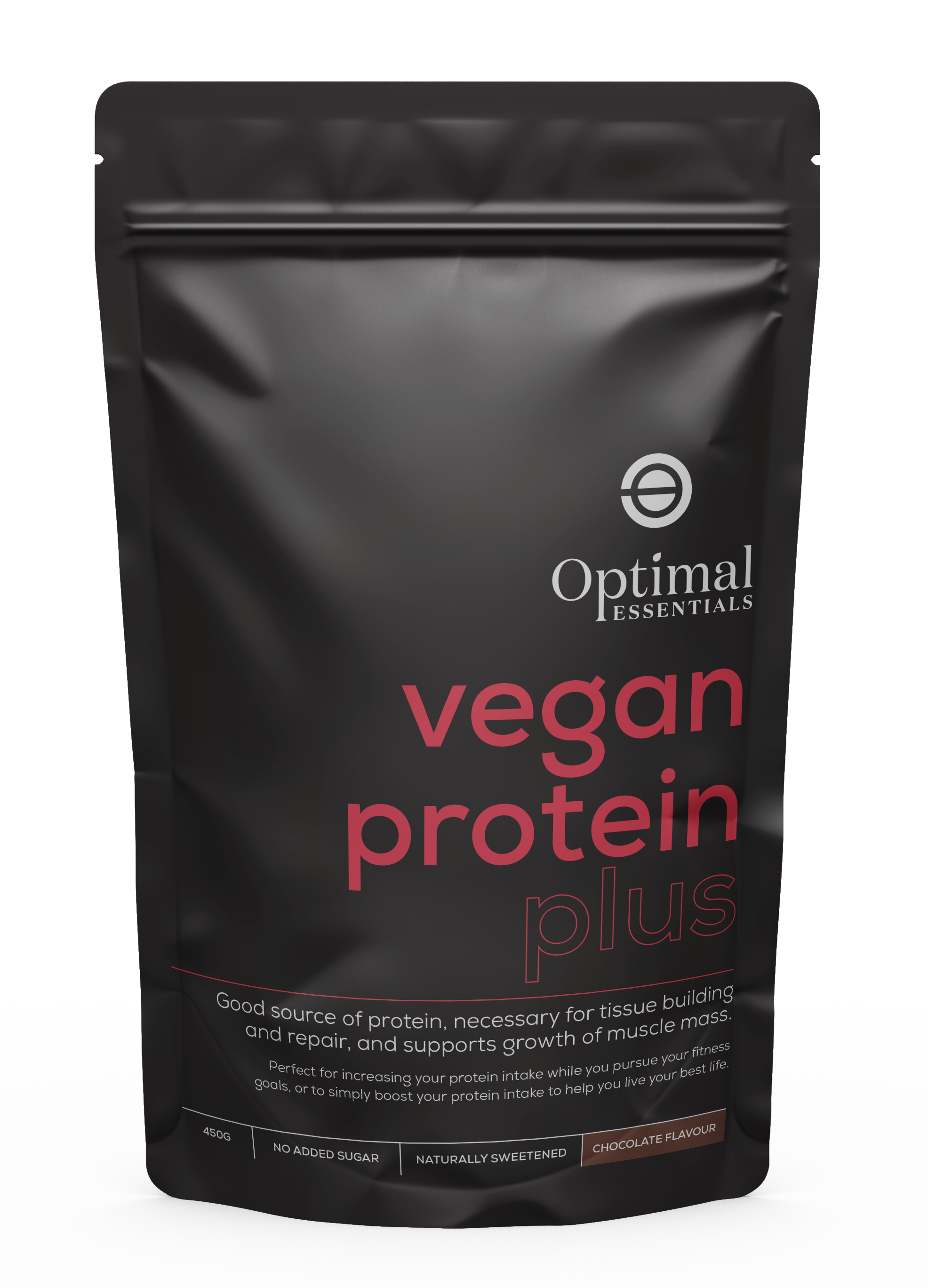 Optimal Essentials Chocolate Flavoured Vegan Protein Plus Powder for Protein Intake at Eat Well Health