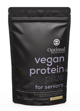 Optimal Essentials Vanilla Flavoured Vegan Protein Plus Powder for Seniors for Protein Intake at Eat Well Health